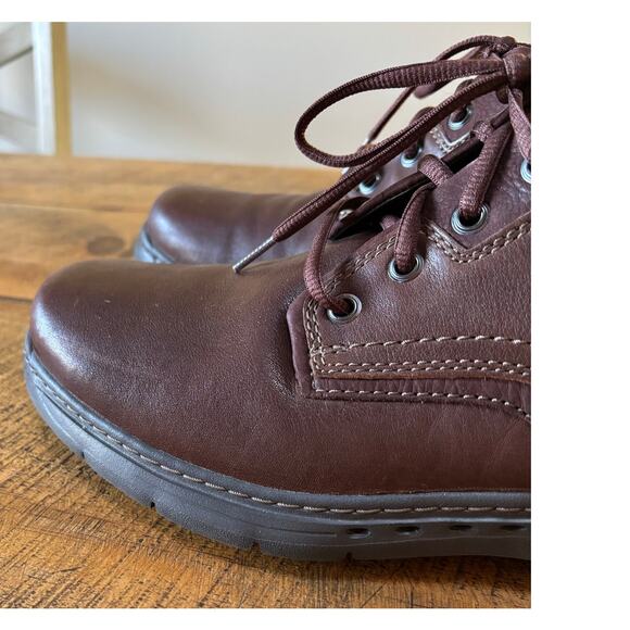 Mens Clarks Un Brawley Lace Oxford Shoes Brown Mahogany Leather 12M - Picture 2 of 13